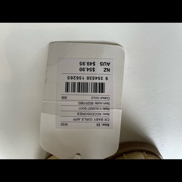 Brand New Country Road Baby Girl Gold Leather Gusset Boots - Size EU23 / AU 6 - Picture 9 of 10